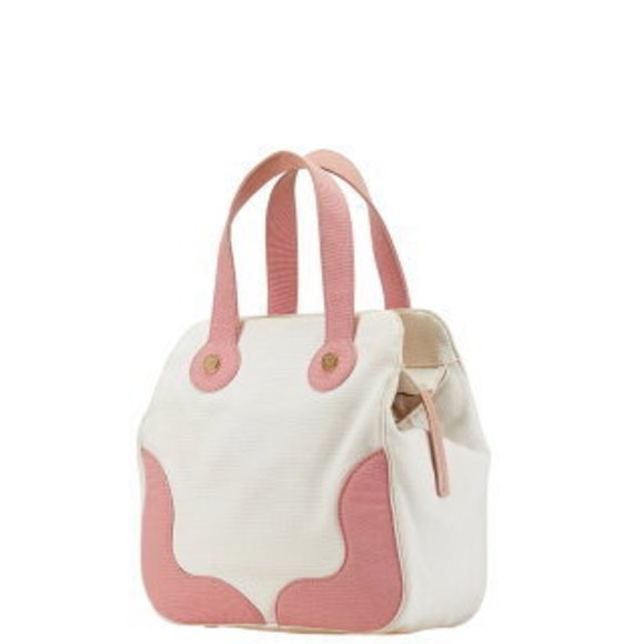 CHANEL Marshmallow Cocomark Tote Bag Handbag White Pink Canvas - Picture 3 of 10